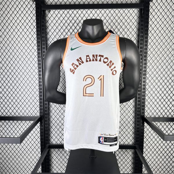 NBA San Antonio Spurs DUNCAN#21 2024 White City Edition Swingman Jersey S-XXL