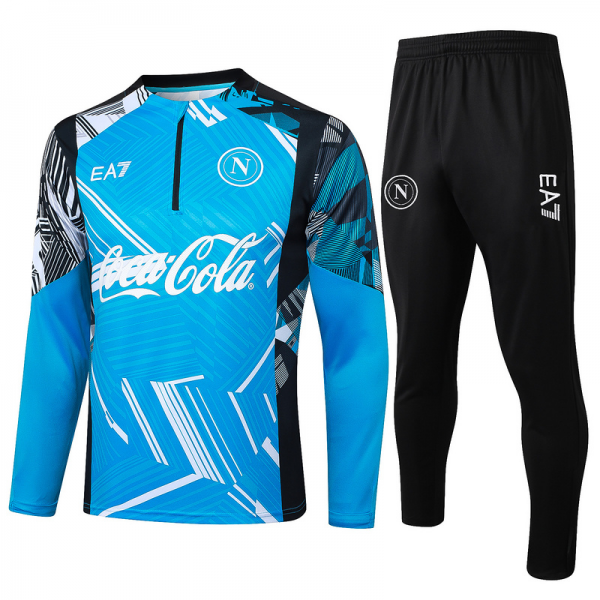 24/25 Naples Take blue Long-sleeved half-pull training kit Football team kit