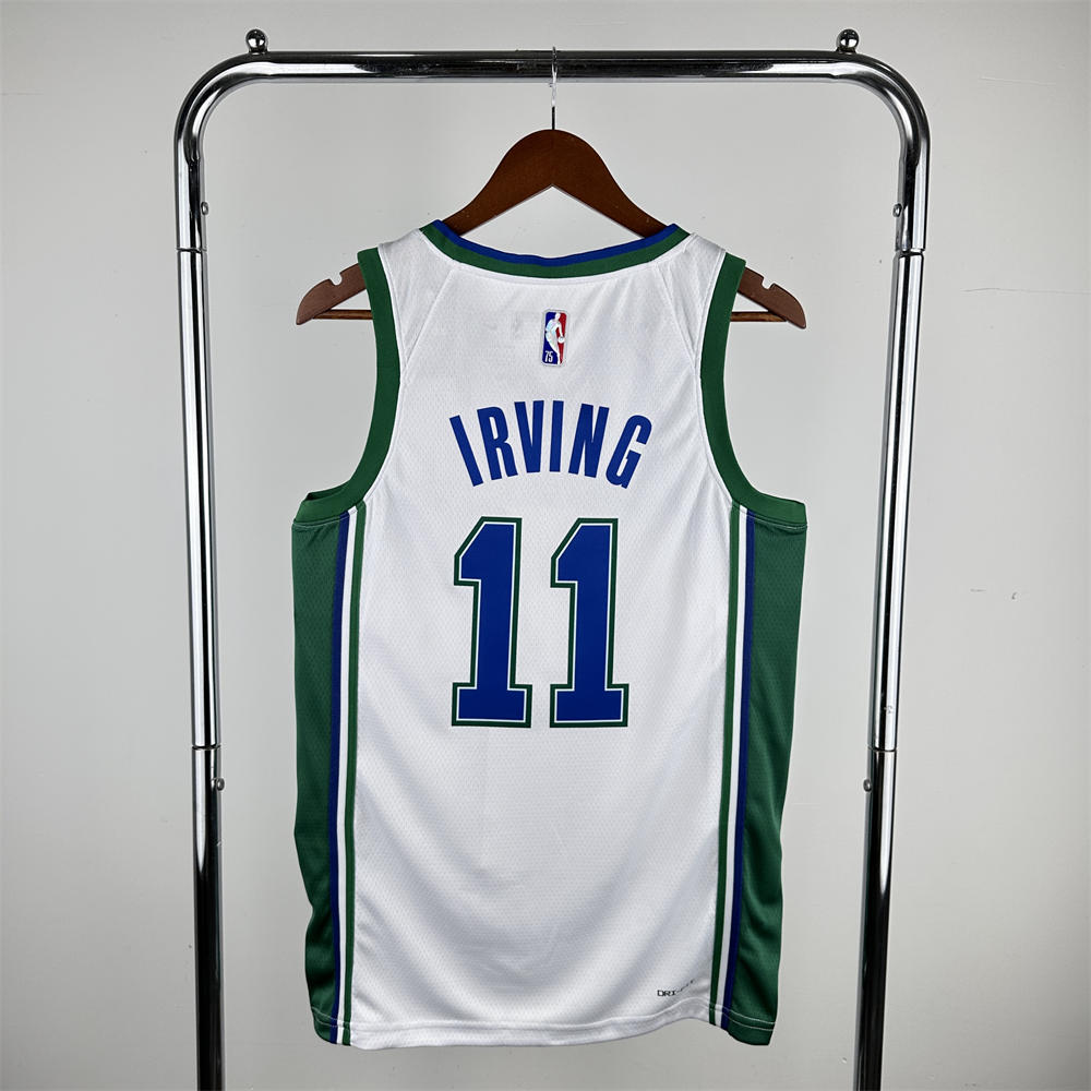 NBA Dallas Mavericks City Edition V-Neck White Jersey IRVING#11 S-XXL
