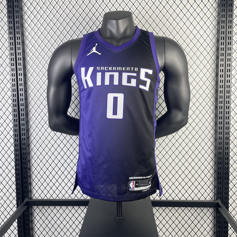 NBA Scaramento Kings 2024 V-Neck JORDAN Edition Purple jersey MONK#0 S-XXL
