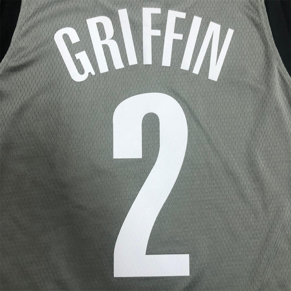 NBA Brooklyn Nets V-neck Grey Jersey GRIFFIN#2 S-XXL