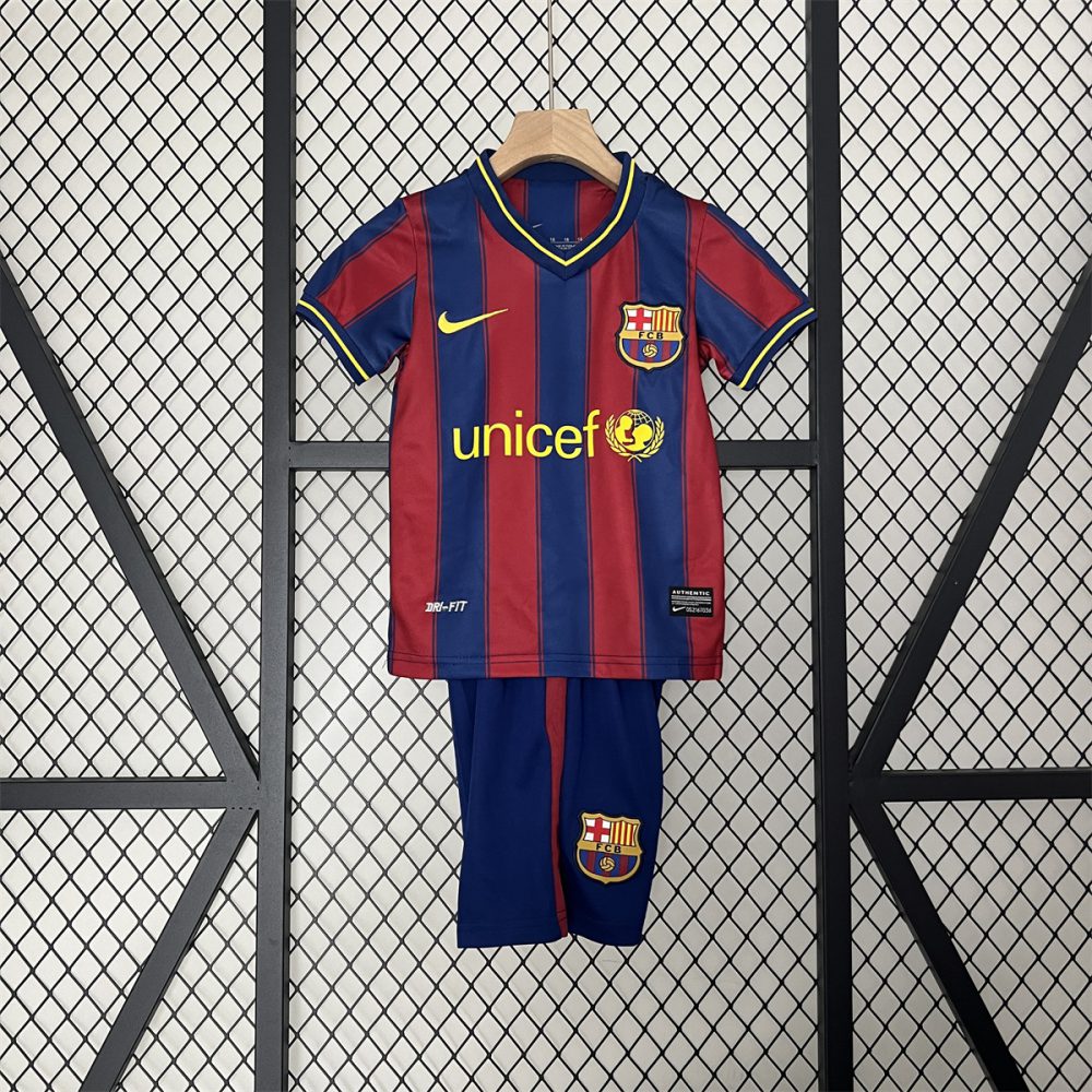 Retro Barcelona 09/10 kids home jersey Kid Kits Size 16-28