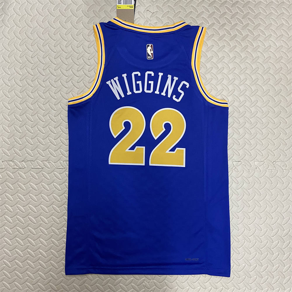 NBA Golden State Warriors Round Neck Blue Jersey WIGGINS#22 S-XXL