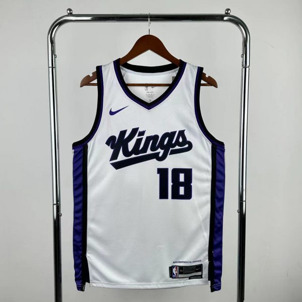 NBA Scaramento Kings 2024 V-Neck White jersey WESTBROOK#18 S-XXL