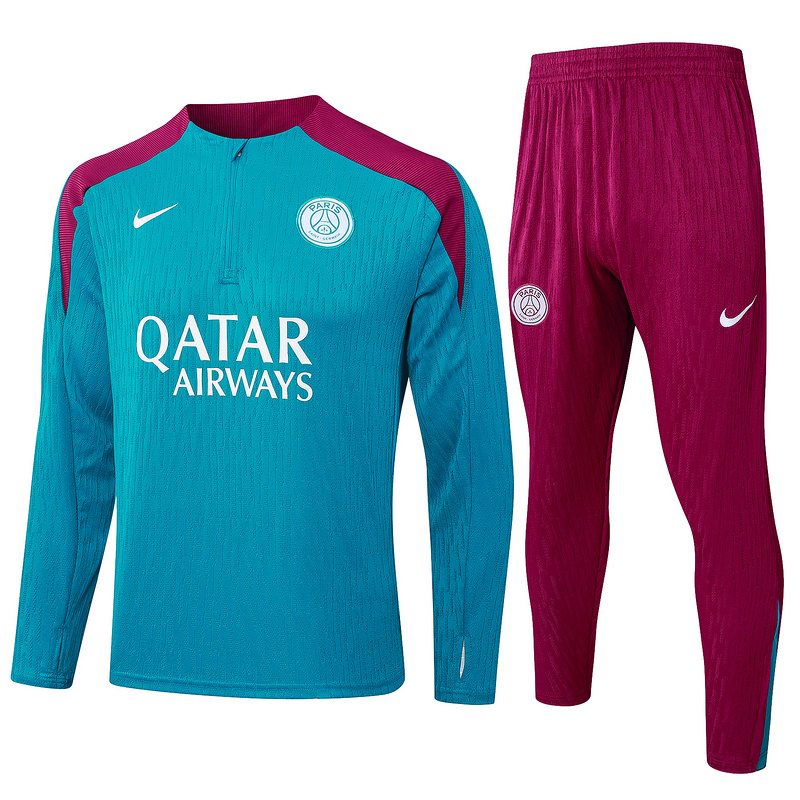 24/25 Paris Take blue Long-sleeved half-pull training kit Football team kit