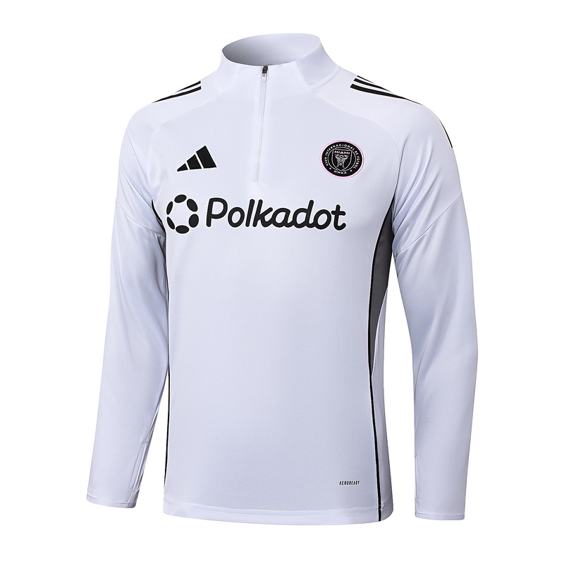 202526 Miami White Long-sleeved half-pull training kit Football team kit
