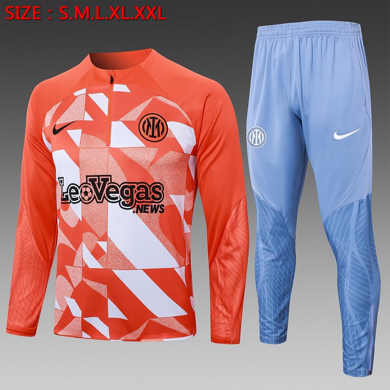 24/25 Inter Milan Orange Long-sleeved half-pull training kit Football team kit