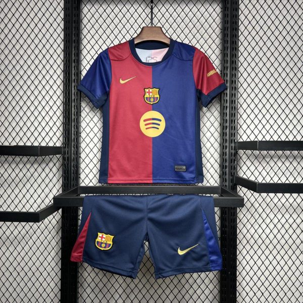 24/25 Kids Barcelona Home jersey Kid Kits Size 16-28