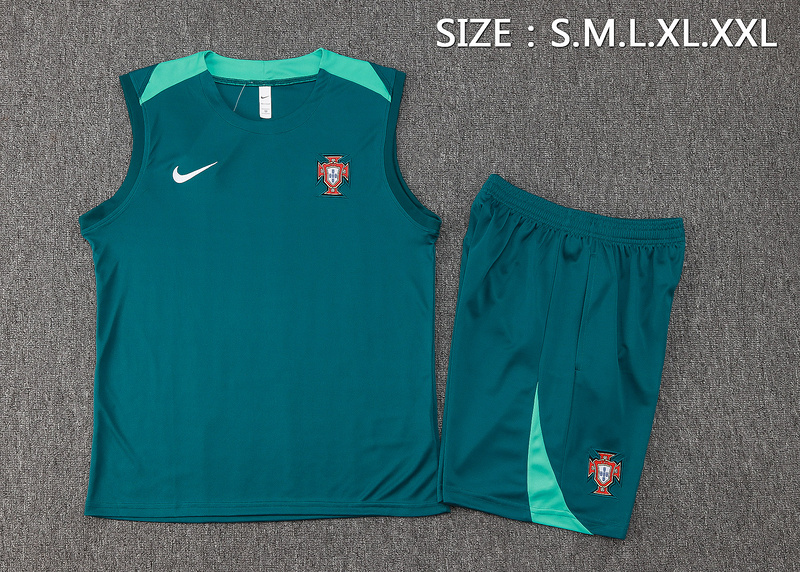 24/25 Portugal Green Training Set Shirt and Shorts