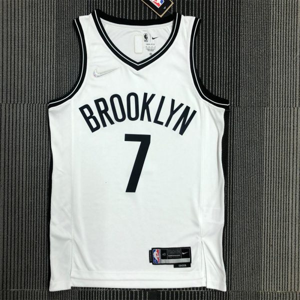 NBA Brooklyn Nets V-Neck White 75th anniversary Jersey DURANT#7 S-XXL