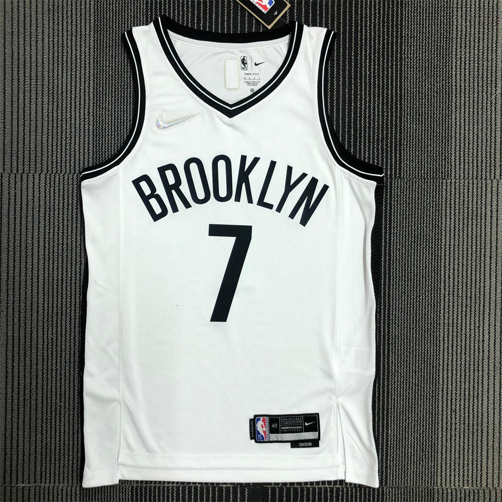 NBA Brooklyn Nets V-Neck White 75th anniversary Jersey DURANT#7 S-XXL