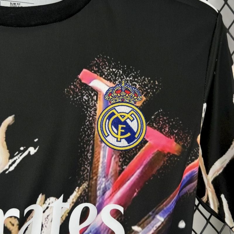 2025/26 Real Madrid Louis Vuitton Joint Edition Black colorful Jersey Fan Version