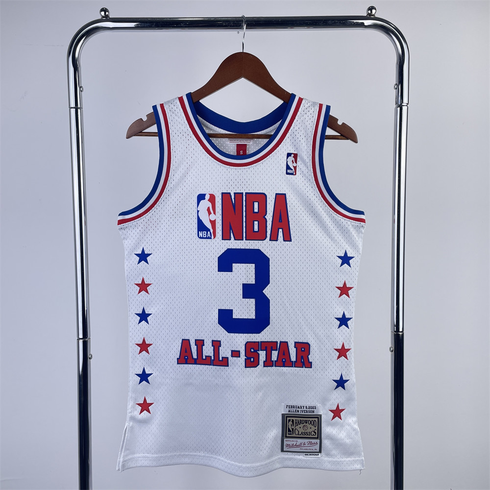 NBA Retro 2003 All-Star White Jersey IVERSON#3 S-XXL