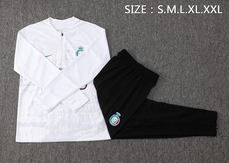 25/26 Al-Nassr white Long-sleeved half-pull training kit Football team kit