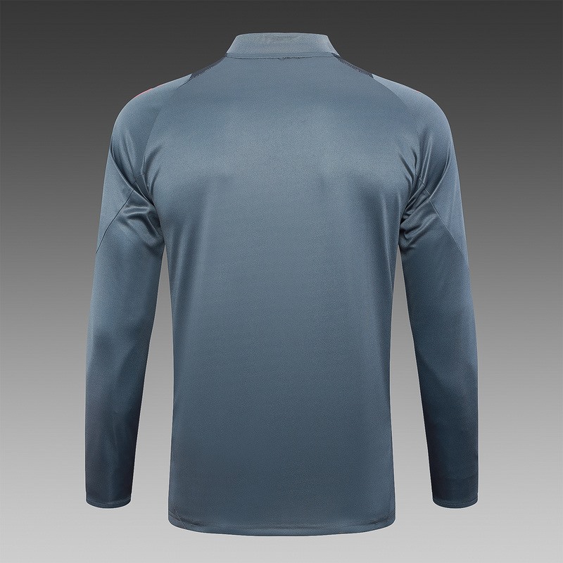 24/25 Germany Gray Long-sleeved half-pull training kit Football team kit