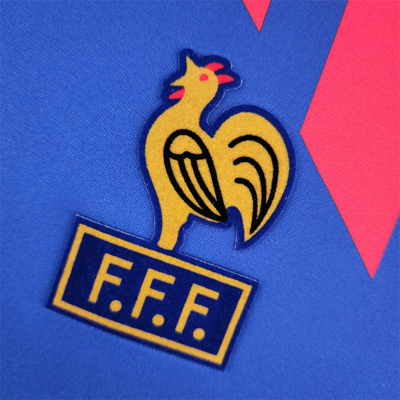 Retro France 88/90 Home Long Sleeves jersey Fan Version