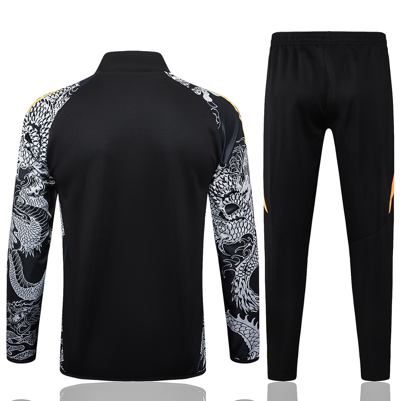 2024/25 Real Madrid Black Jacket Training Suit Set Football Team Shirt Sports Fashion