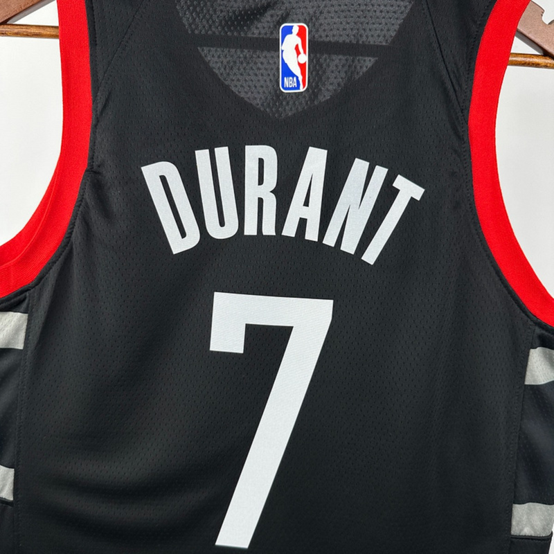 NBA Houston Rockets 2024 V-Neck Balck Jersey DURANT#7 S-XXL