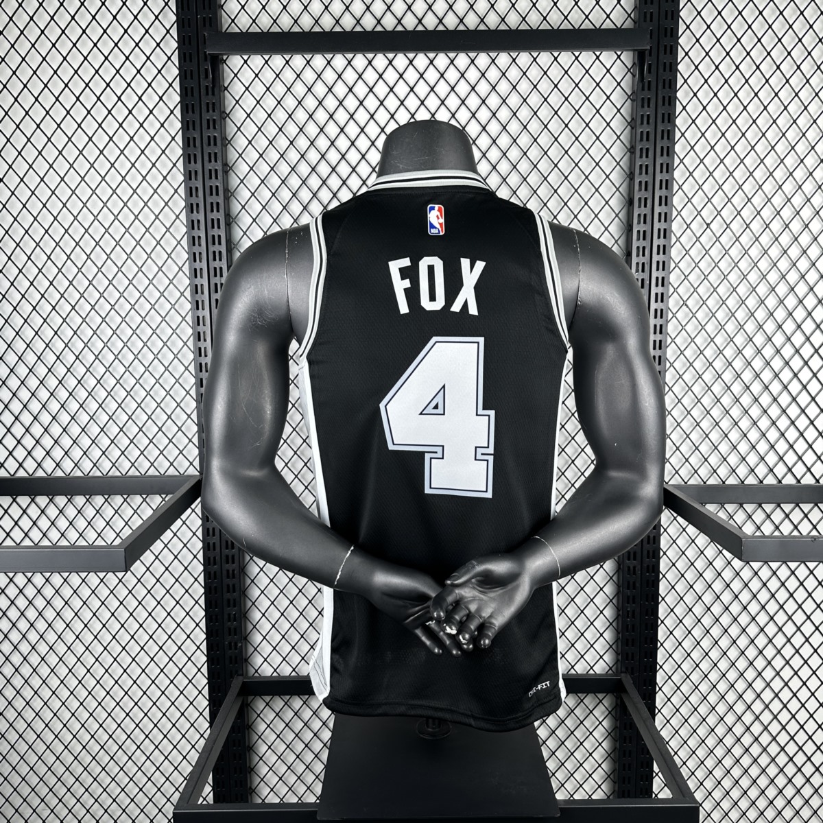 NBA San Antonio Spurs FOX#4 2022/23 Black Icon Edition Swingman Jersey S-XXL
