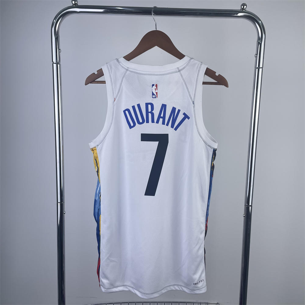 NBA Brooklyn Nets V-Neck White Jersey DURANT#7 S-XXL