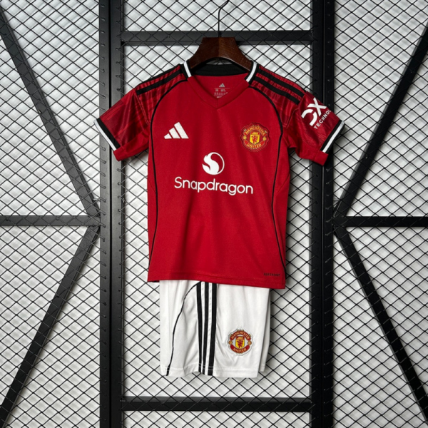 2025/26 Manchester United home jersey Kid Kits Size 16-28