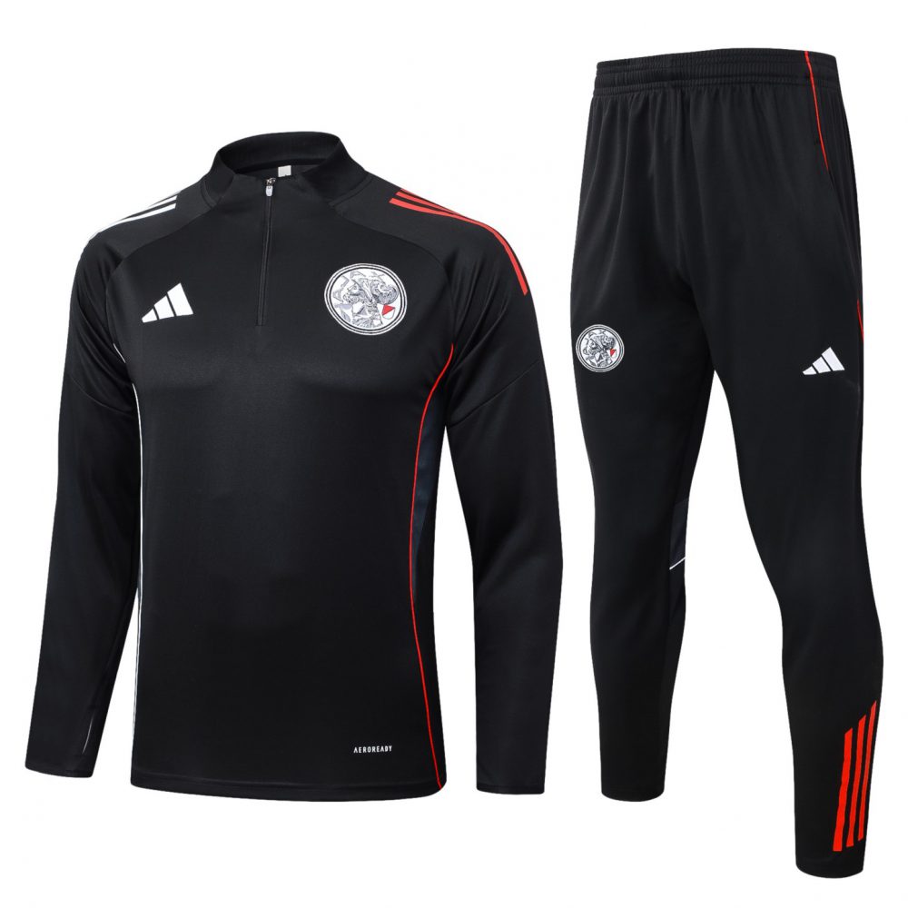 202526 Ajax black Long-sleeved half-pull training kit Football team kit