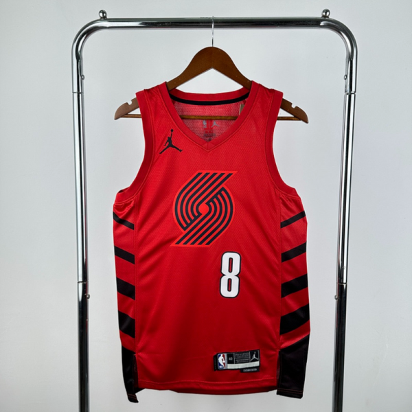 NBA Portland Trail Blazers V-Neck JORDAN Edition Red Jersey AVDIJA#8 S-XXL