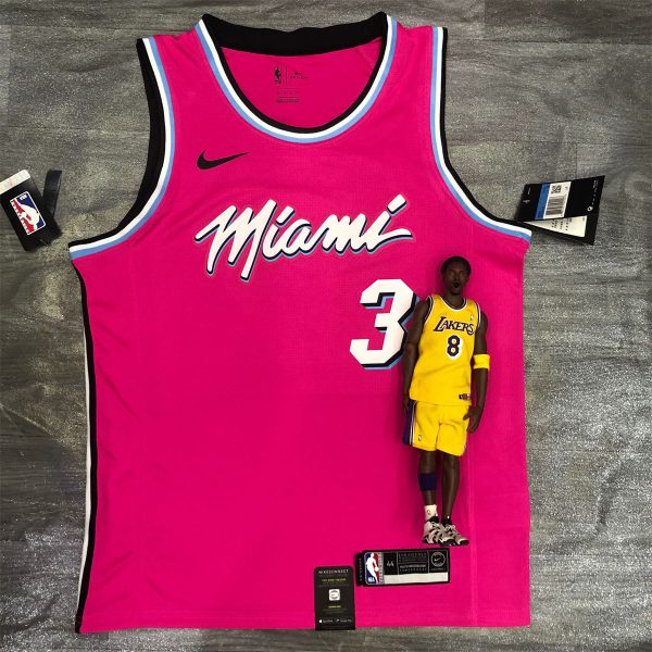 NBA Miami Hearts round neck Pink Jersey WADE#3 S-XXL