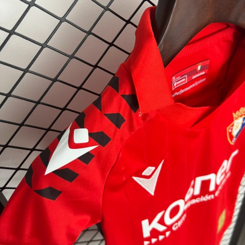 2025/26 Osasuna Home Red jersey kids Kits size: 16-28