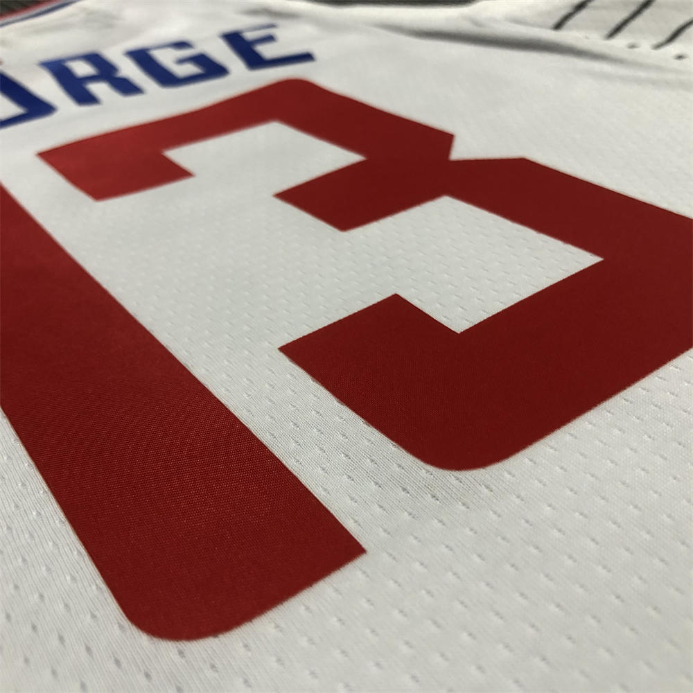 NBA Los Angeles Clippers V-Neck White 75th Anniversary Jersey GEORGE#13 S-XXL