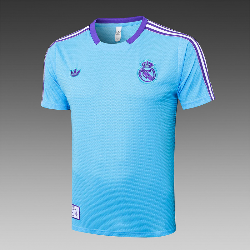 2025/26 Real Madrid Light blue Training Set Shirt and Shorts