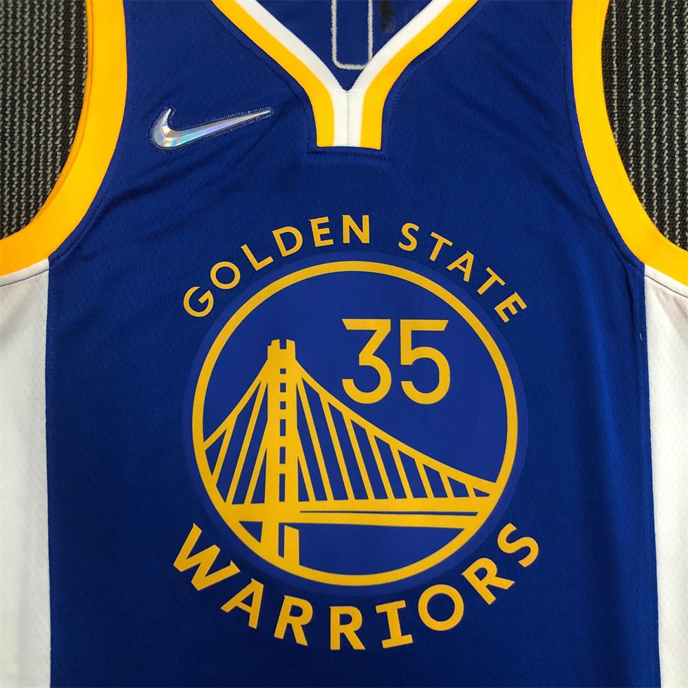 NBA Golden State Warriors V-Neck 75th anniversary Blue Jersey DURANT#35 S-XXL