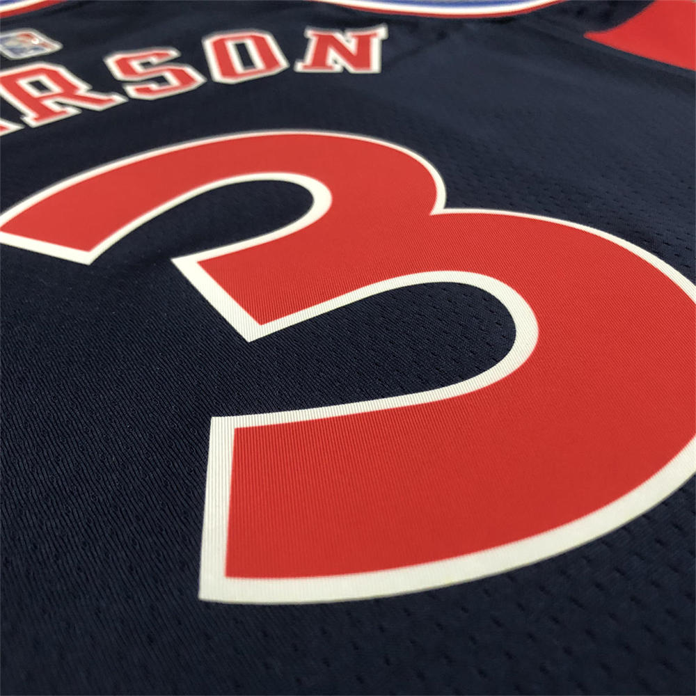 NBA Philadelphia 76ers Round Neck Black 75th Anniversary IVERSON#3 Jersey S-XXL
