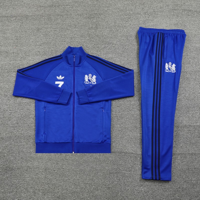 2024 Manchester United Blue Jacket Training Suit Set Football Team Shirt Sports Fashion