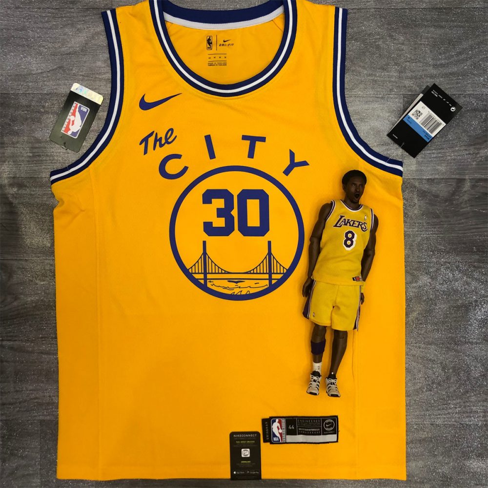 NBA Golden State Warriors Round neck Yellow Jersey CURRY#30 S-XXL