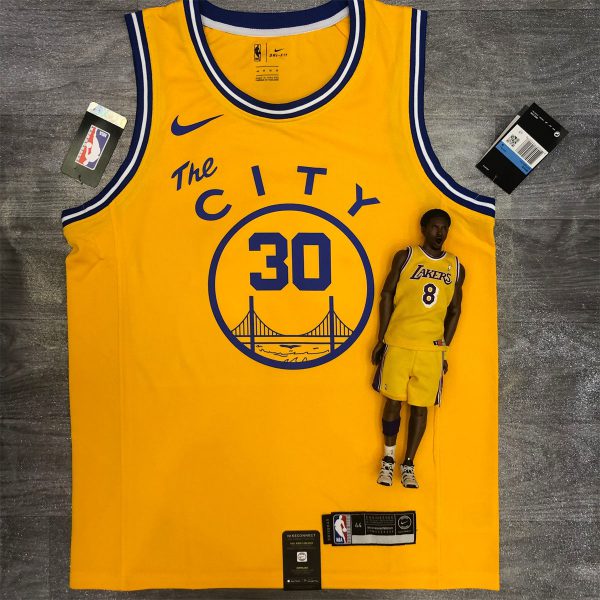 NBA Golden State Warriors Round neck Yellow Jersey CURRY#30 S-XXL