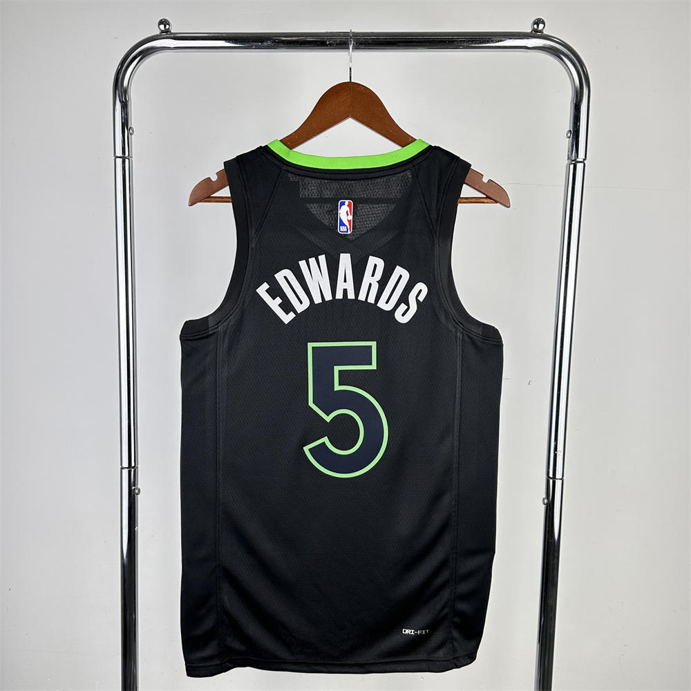 NBA Minnesota Timberwolves 2024 JORDAN Edition V-Neck Black Jersey EDWARDS#5 S-XXL