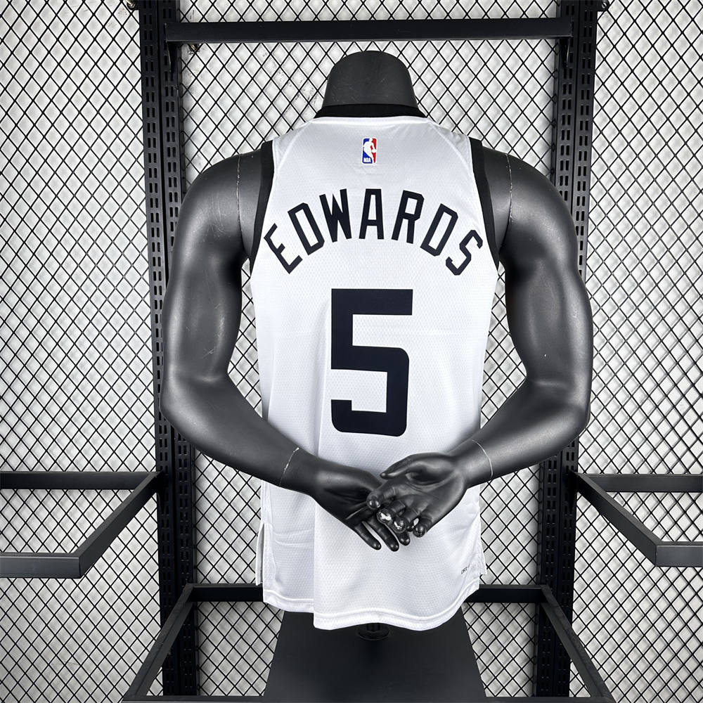NBA Minnesota Timberwolves Round Neck Black Jersey EDWARDS#5 S-XXL