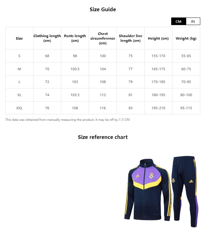 2024 Adidas Blue Jacket Training Suit Set Football Team Shirt Sports Fashion