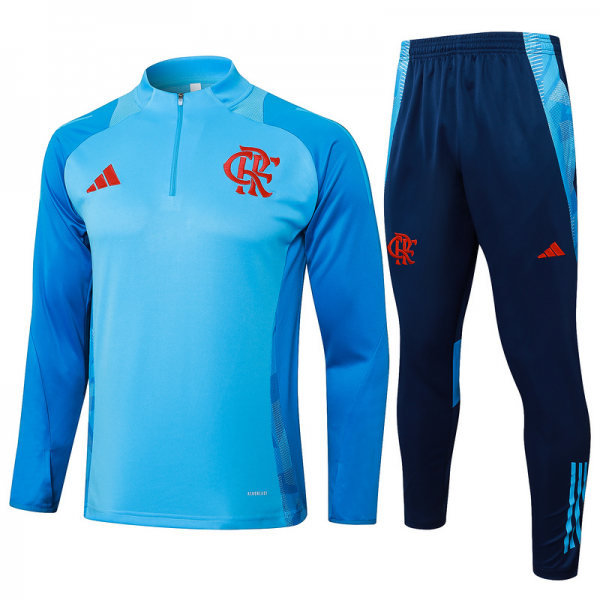 24/25 Flamengo Light blue Long-sleeved half-pull training kit Football team kit
