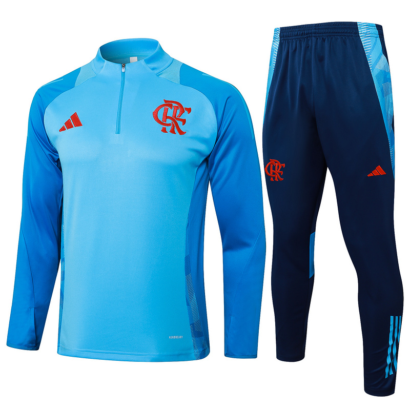 24/25 Flamengo Light blue Long-sleeved half-pull training kit Football team kit