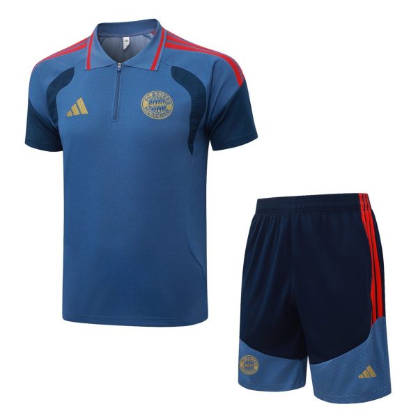 2026 Bayern Munich Mid Blue Training Set Shirt andShorts