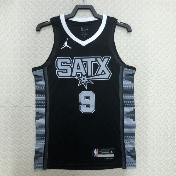 NBA San Antonio Spurs V-Neck Black jersey PARKER#9 S-XXL