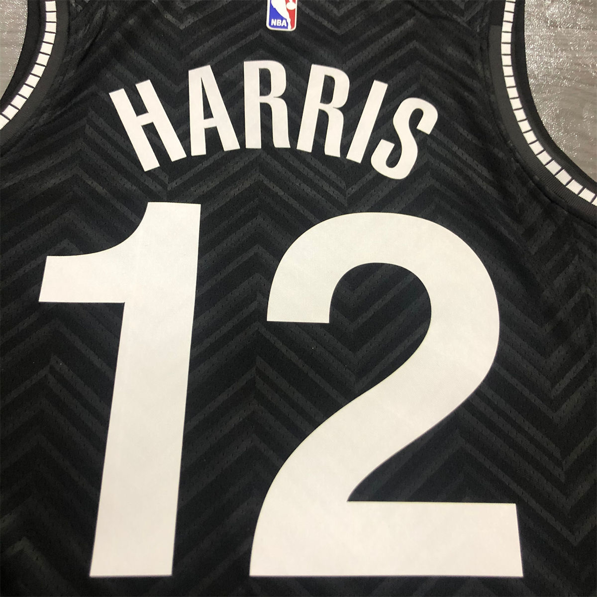 NBA Brooklyn Nets V-Neck Black Jersey HARRIS#12 S-XXL