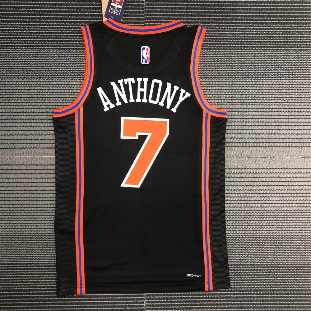 NBA New York Knicks Round Neck Black 75th Anniversary jersey ANTHONY#7 S-XXL