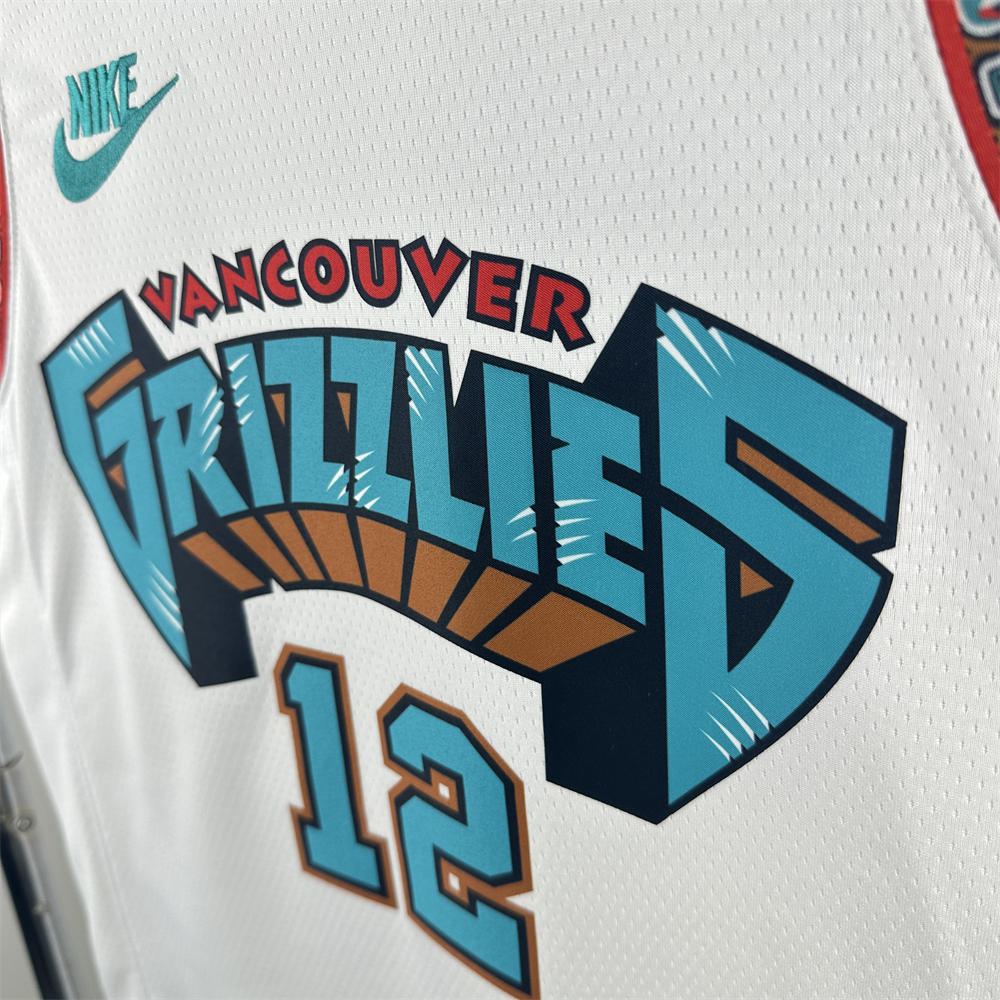 NBA Memphis Grizzies 24/25 Retro White jersey MORANT#12 S-XXL