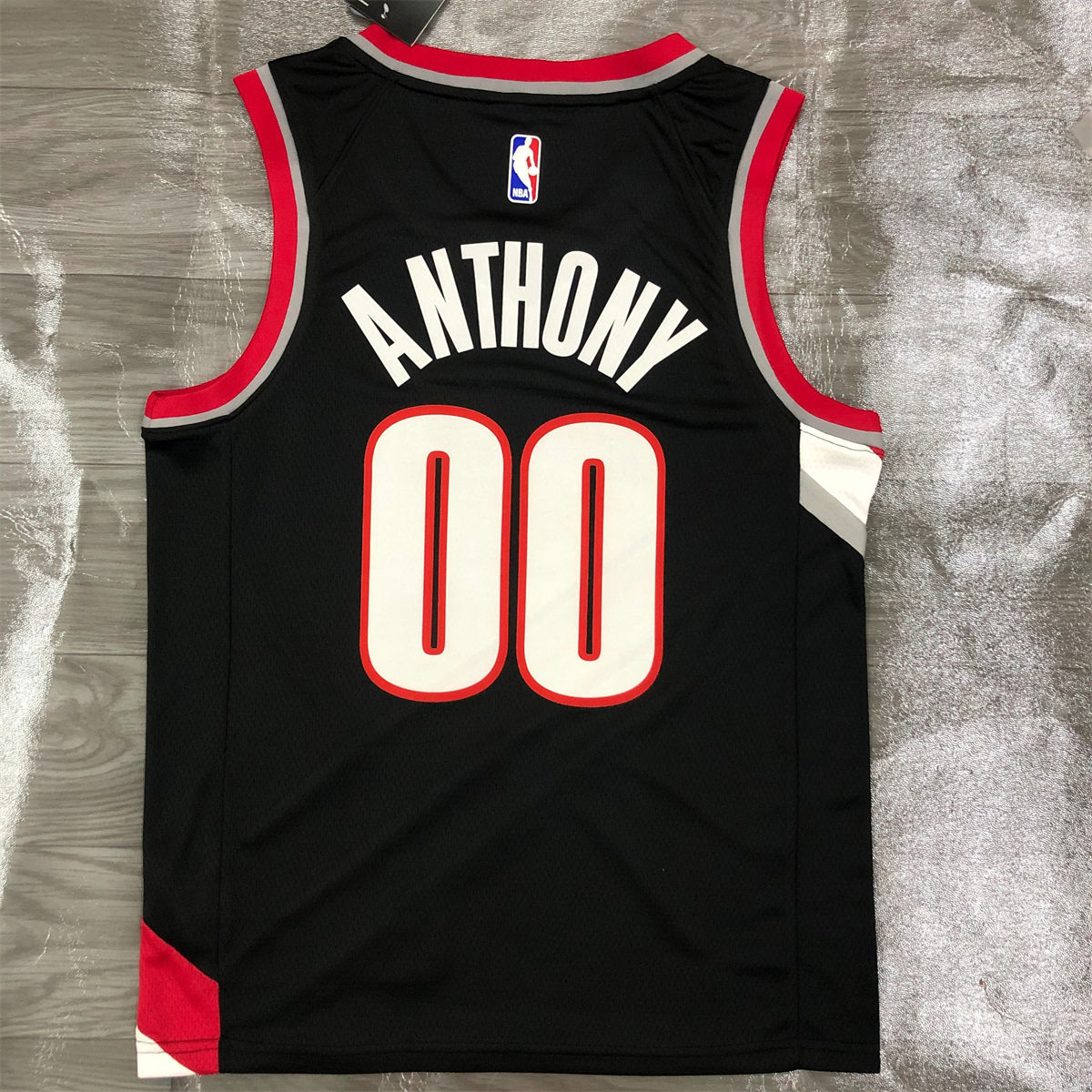 NBA Portland Trail Blazers V-Neck Black Jersey ANTHONY#00 S-XXL