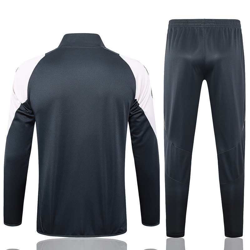2024/25 Real Madrid Grey Jacket Training Suit Set Football Team Shirt Sports Fashion