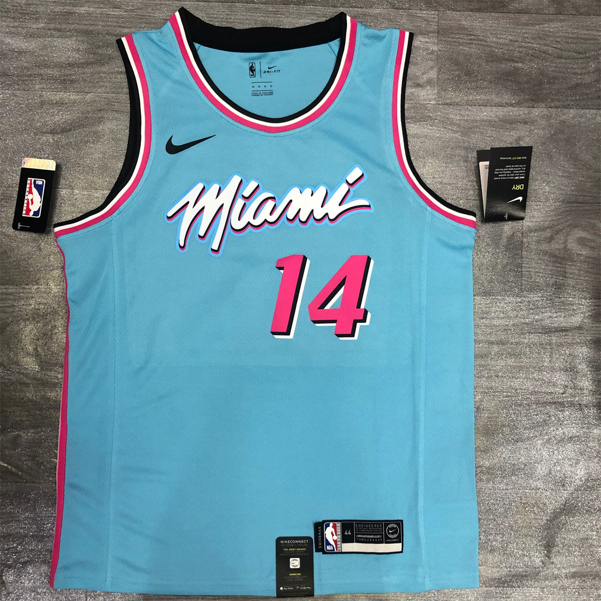 NBA Miami Hearts round neck Light Blue Jersey HERRO#14 S-XXL