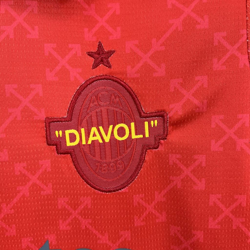 2025/26 AC Milan Co-Branded Red Edition jersey Kid Kits Size 16-28